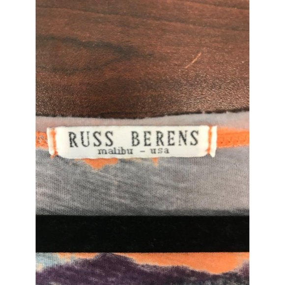 Russ Berns Size XL Abstract Striped Multicolor T-S - Picture 3 of 4